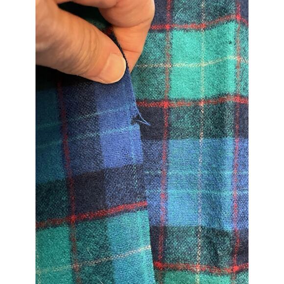 Vtg. PENDLETON 100% Pure Virgin Wool Plaid Blanket Scarf Preppy Heritage USA - Picture 4 of 6